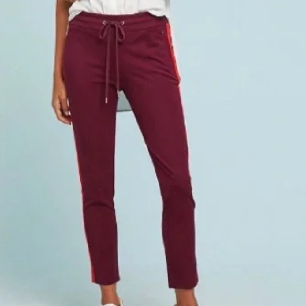 Anthropologie Essential Slim Side Stripe Pants